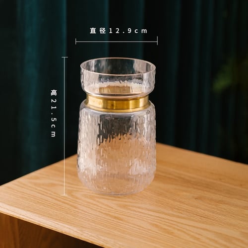 Vase de table design en verre pour décoration de salon 12.9x21.5cm Chine