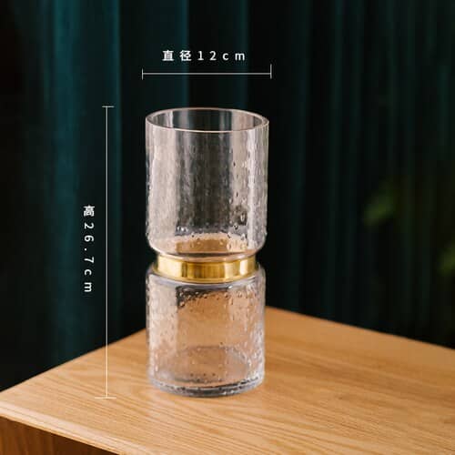 Vase de table design en verre pour décoration de salon 12x26.7cm Chine