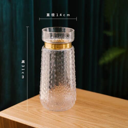 Vase de table design en verre pour décoration de salon 14x31cm Chine