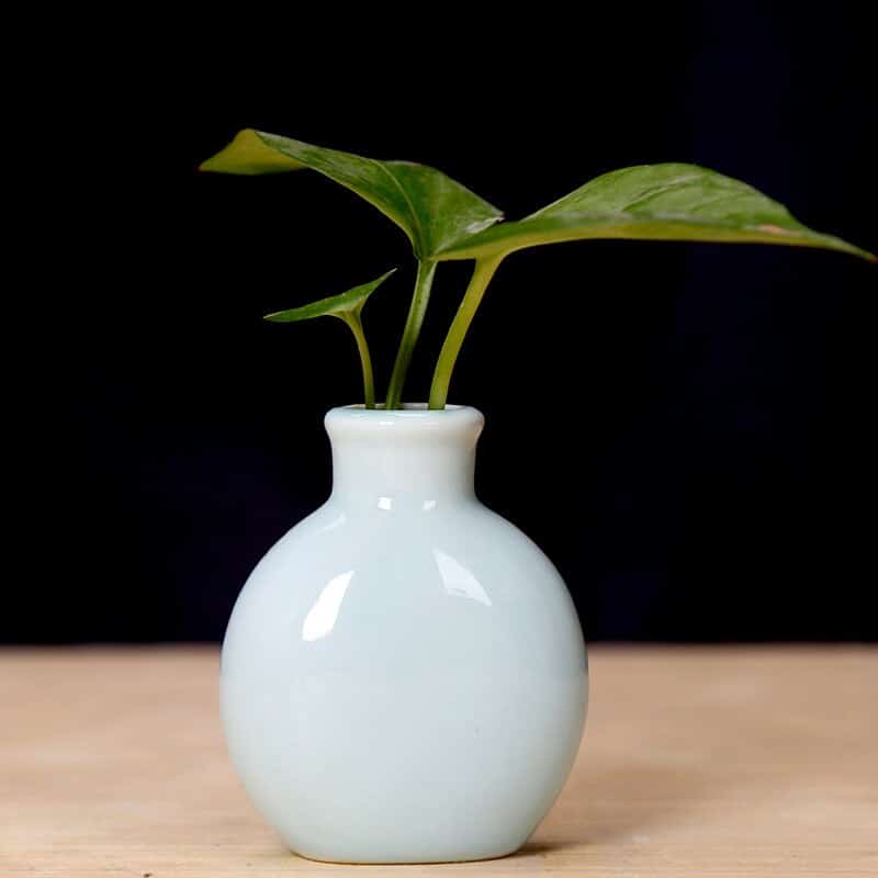 Vase décoratif design à fleurs en céramique pour la maison Bleue ciel