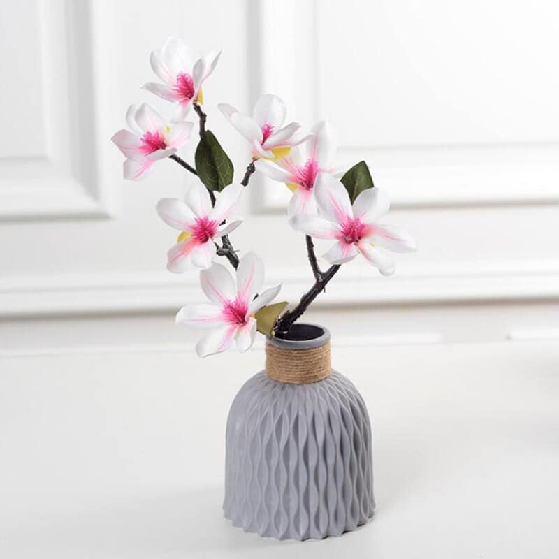 Vase décoratif en plastique blanc à imitation céramique_2