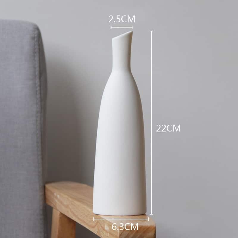 Vase décoratif et simple en Céramique nordique 6.3*22cm