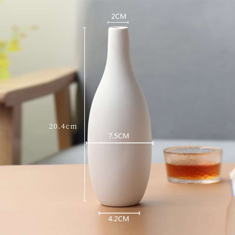 Vase décoratif et simple en Céramique nordique 7.5*20.4cm