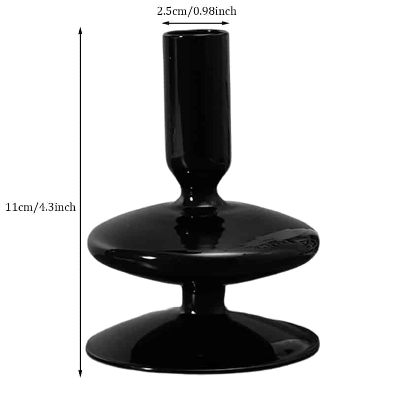 Vase design de style bougeoirs en verre noir pour salon 11cm_