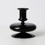 Vase design de style bougeoirs en verre noir pour salon_7