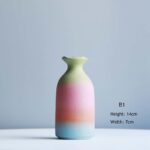Vase design en céramique coloré à motif arc en ciel_14