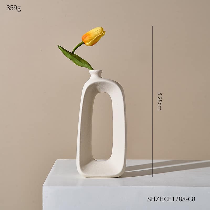 Vase design nordique décoratif en céramique pour table_4