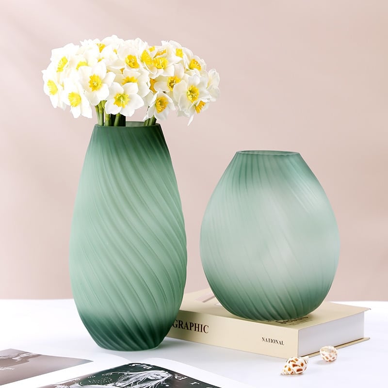 Vase design nordique en verre Transparent pour salon_1