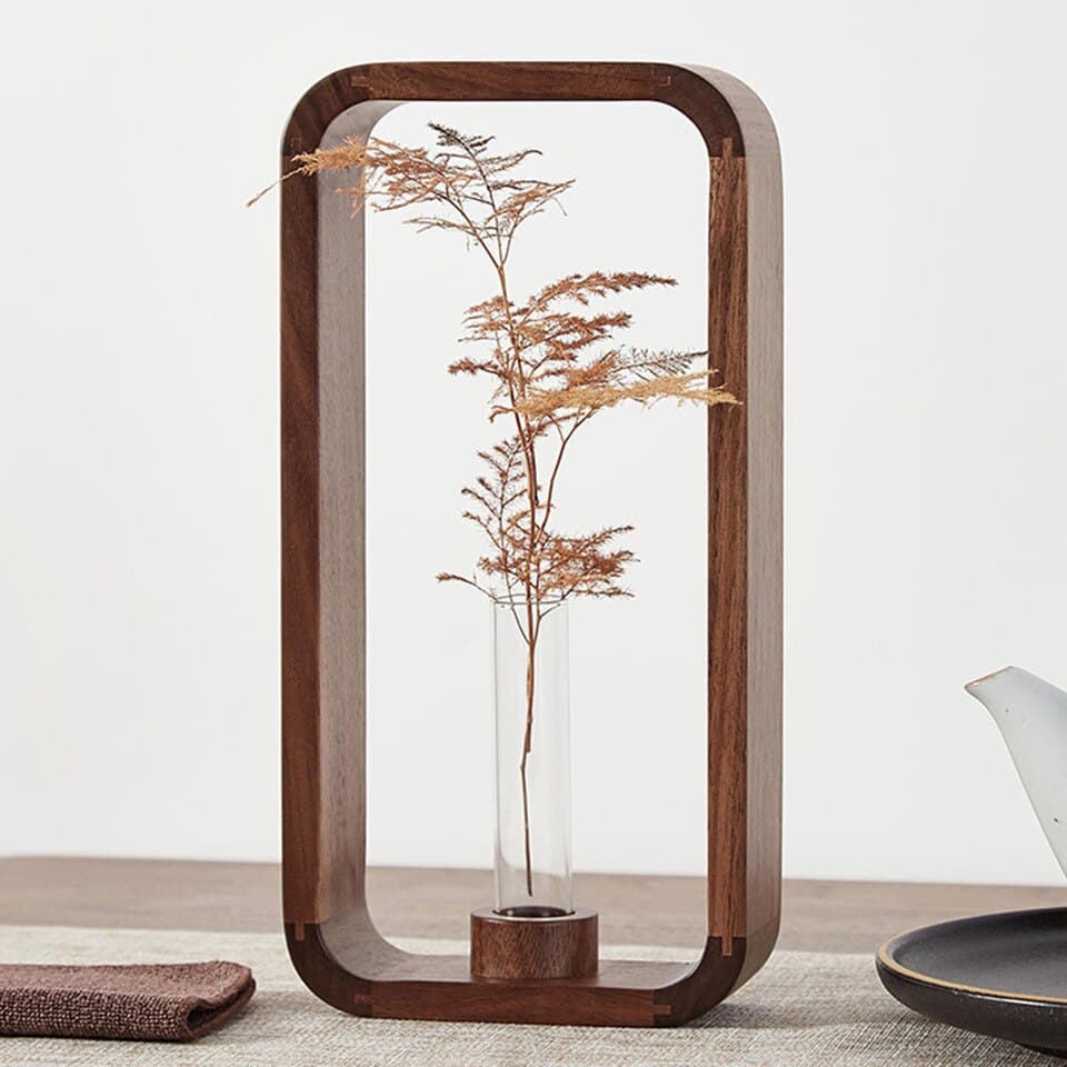 Vase en bois et verre pour plantes hydroponiques pour maison_2