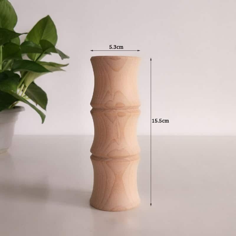 Vase en bois massif nordique pour décoration intérieure 15.5 cm