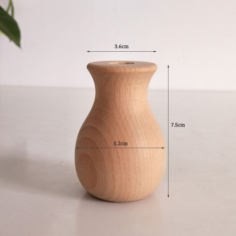 Vase en bois massif nordique pour décoration intérieure 7.5 cm