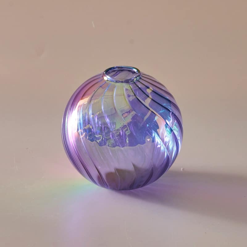 Vase en boule iridescent pour décoration de maison 10cm