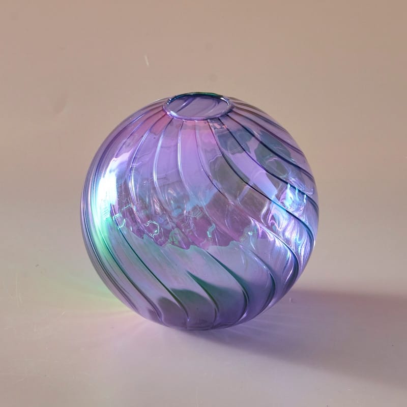 Vase en boule iridescent pour décoration de maison 12cm