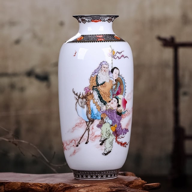 Vase en céramique Vintage chinois traditionnel à motif animal 1m_4
