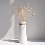 Vase en céramique blanc à fleurs minimaliste moderne_5