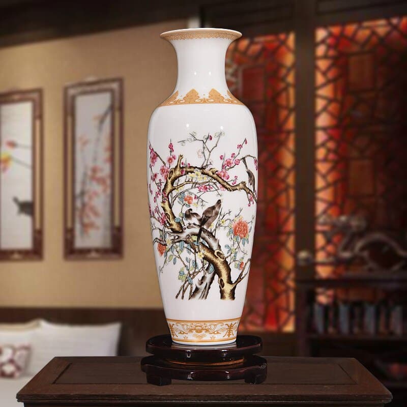 Vase en céramique d'argile blanche de Style chinois classique_3
