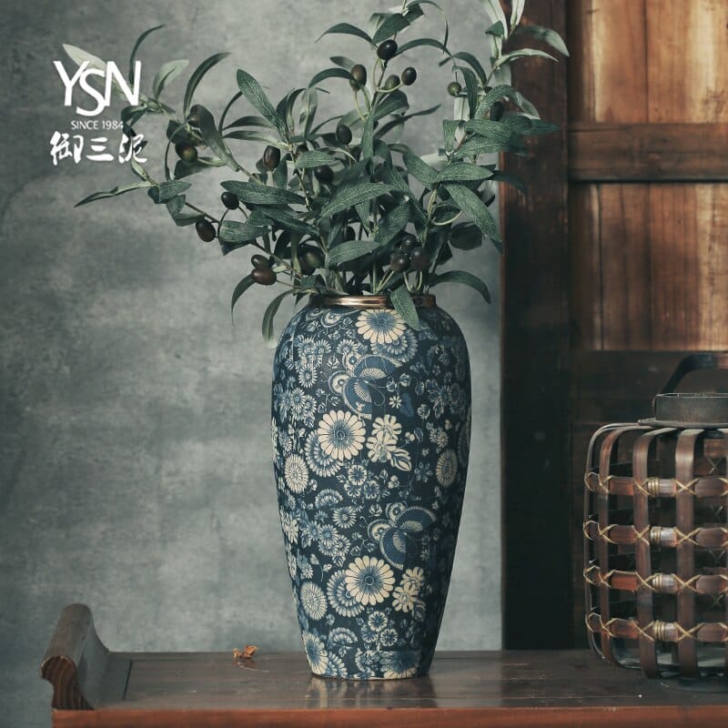 Vase en céramique japonais de style ancien pour la décoration du salon_3