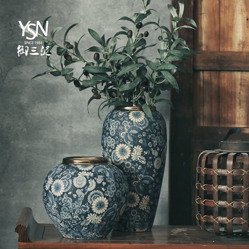 Vase en céramique japonais de style ancien pour la décoration du salon_8