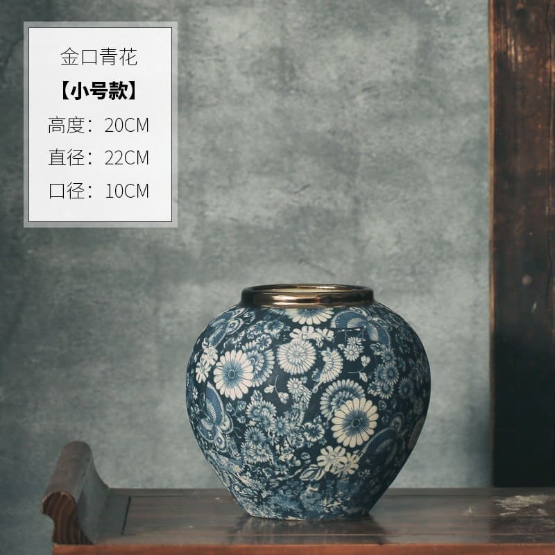 Vase en céramique japonais de style ancien pour la décoration du salon Petit 20x22 cm China