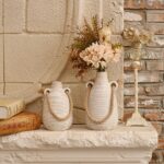 Vase en céramique rustique à fleurs émaillées pour décoration maison_9