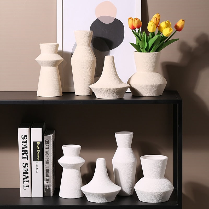 Vase en céramique simple style nordique texture mate IMAGE VARIATION_1