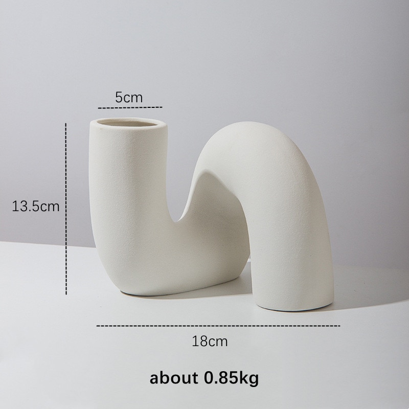 Vase en céramique torsadée de style nordique Blanc