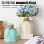 Vase en plastique Imitation céramique à fleurs séchées_7