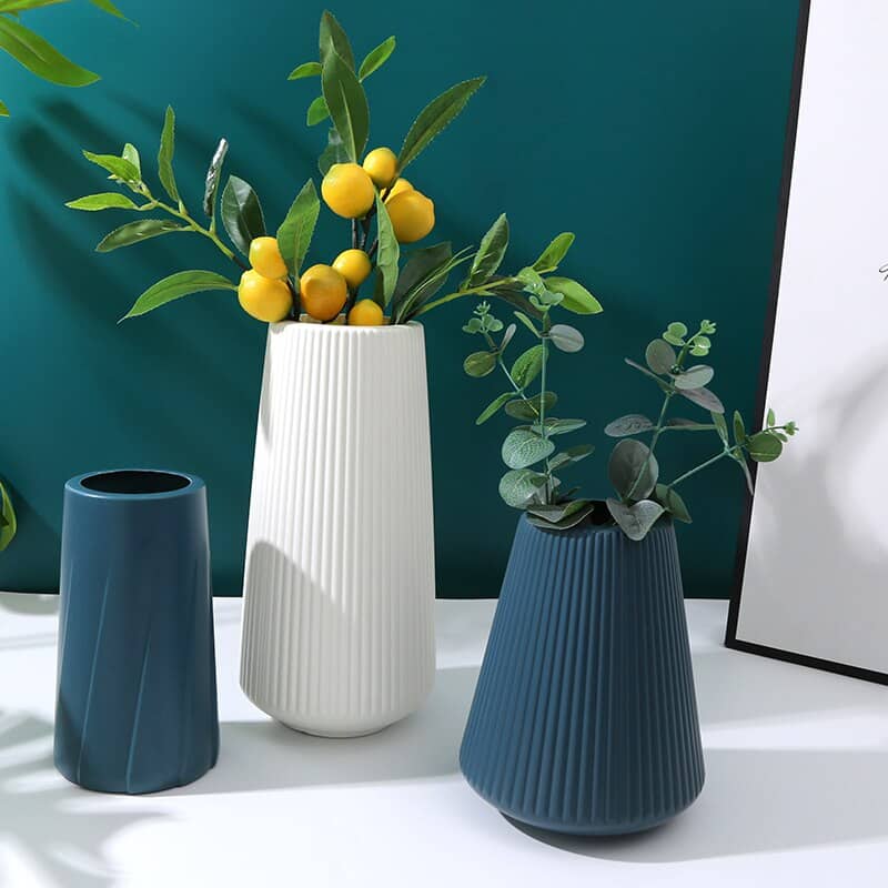 Vase en plastique de style moderne artistique blanc_3