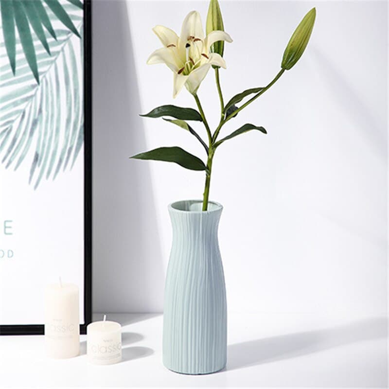Vase en plastique nordique Simple pour décoration de salon Verte