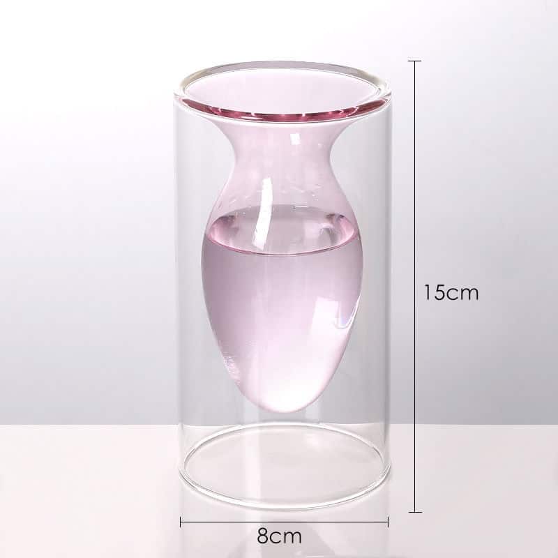 Vase en verre double transparent moderne pour salon_3