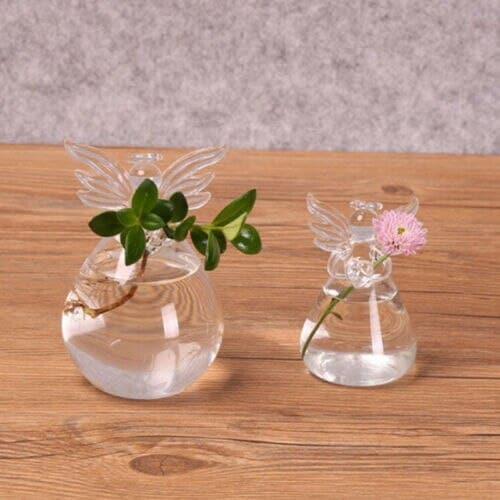 Vase en verre transparente à motif ange pour décoration maison_2