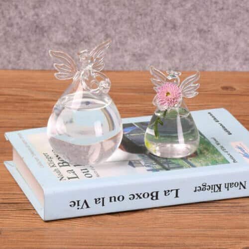 Vase en verre transparente à motif ange pour décoration maison_4