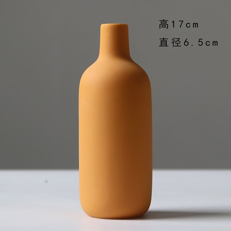 Vase européen de fleurs séchées en céramique pour salon Orange Chine