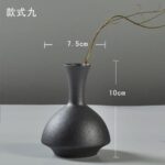 Vase européenne design en céramique noire givrée_11
