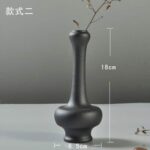 Vase européenne design en céramique noire givrée_15