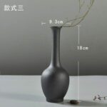 Vase européenne design en céramique noire givrée_6