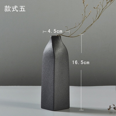 Vase européenne design en céramique noire givrée Chine