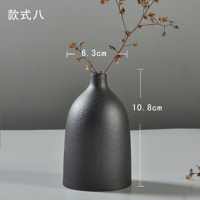 Vase européenne design en céramique noire givrée Chine_