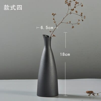 Vase européenne design en céramique noire givrée Chine___