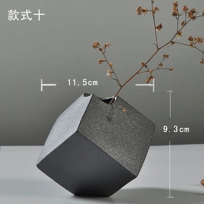 Vase européenne design en céramique noire givrée Chine____