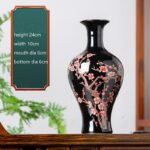 Vase grec avec motif floral en glaçure noire pour les ornements du salon_17