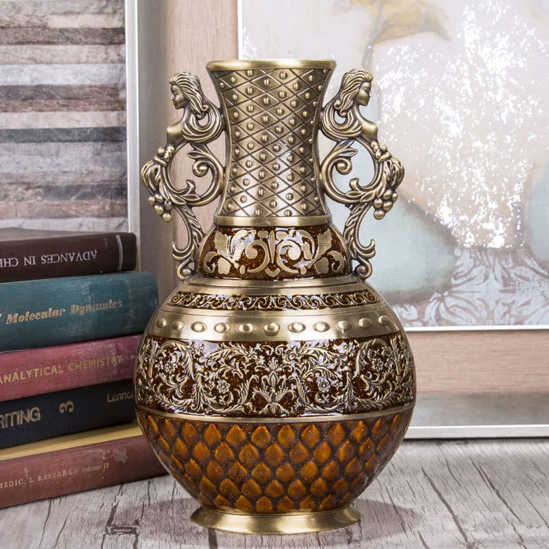 Vase grec style vintage de couleur bronze_1