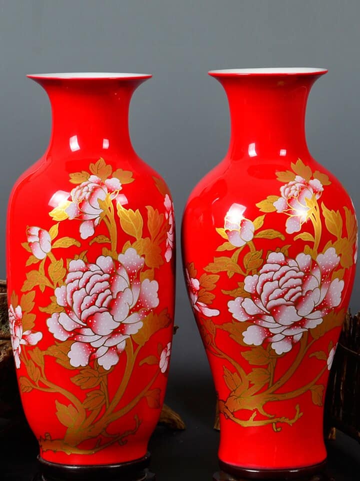 Vase japonais à fleurs de couleur jaune à la mode_3