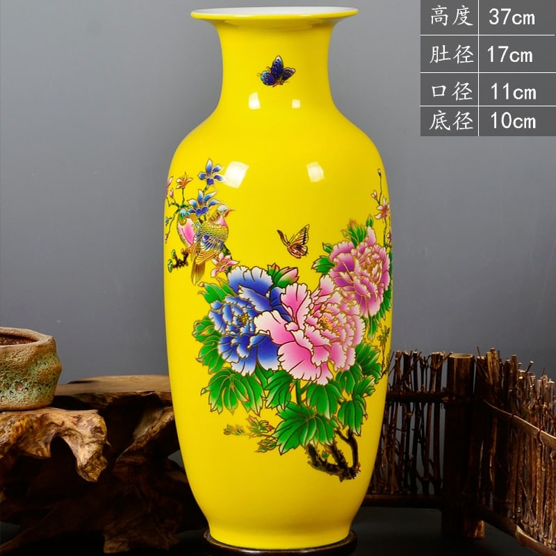 Vase japonais à fleurs de couleur jaune à la mode Style B