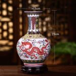 Vase japonais à motif dragon design unique fait à partir de porcelaine pastel_8