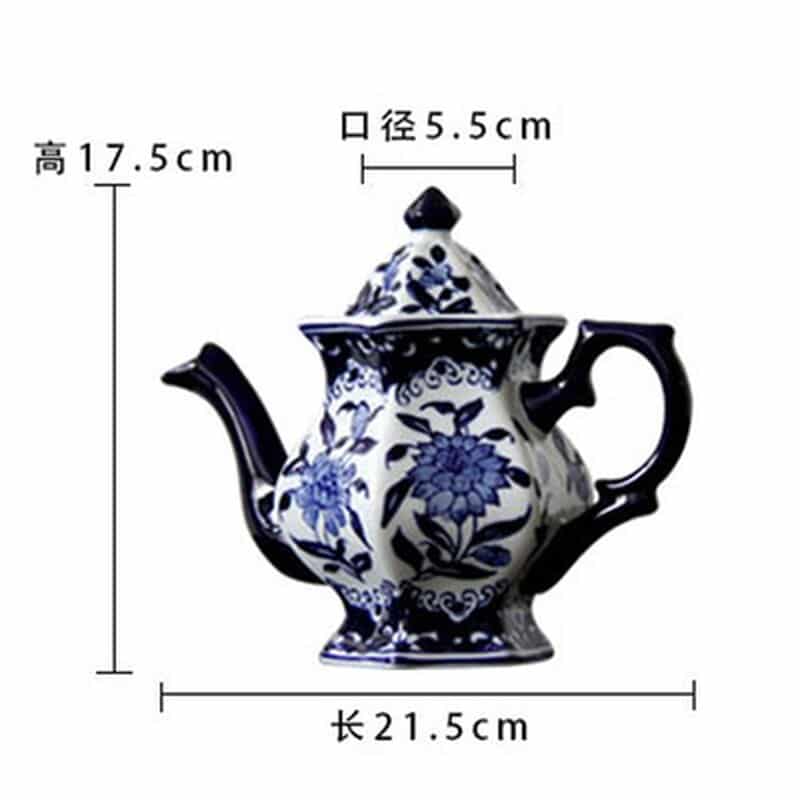 Vase japonais à motif fleur bleue géométrique A