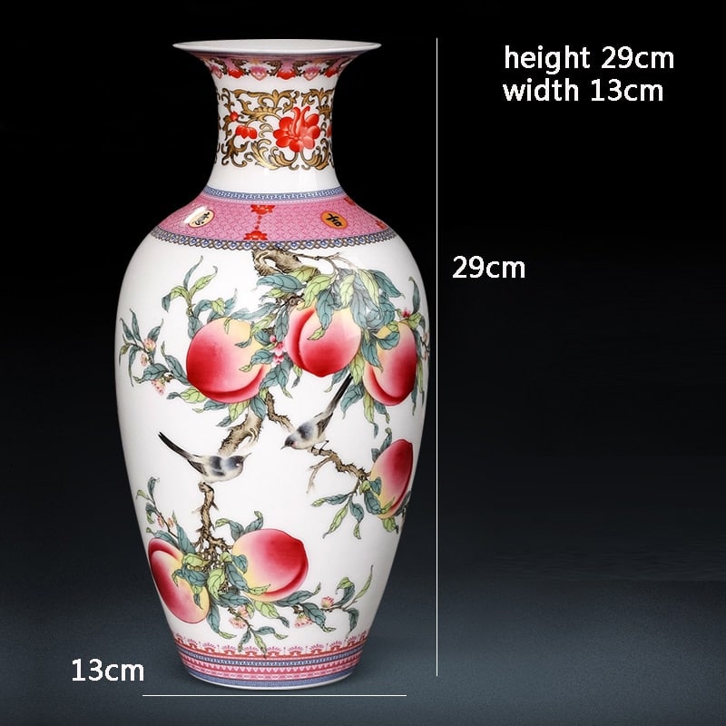Vase japonais avec motif pêche rose style classique Vase x1