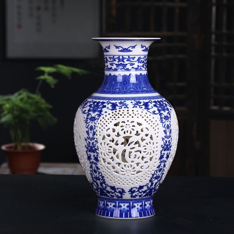 Vase japonais creux en porcelaine pour décoration intérieure_1
