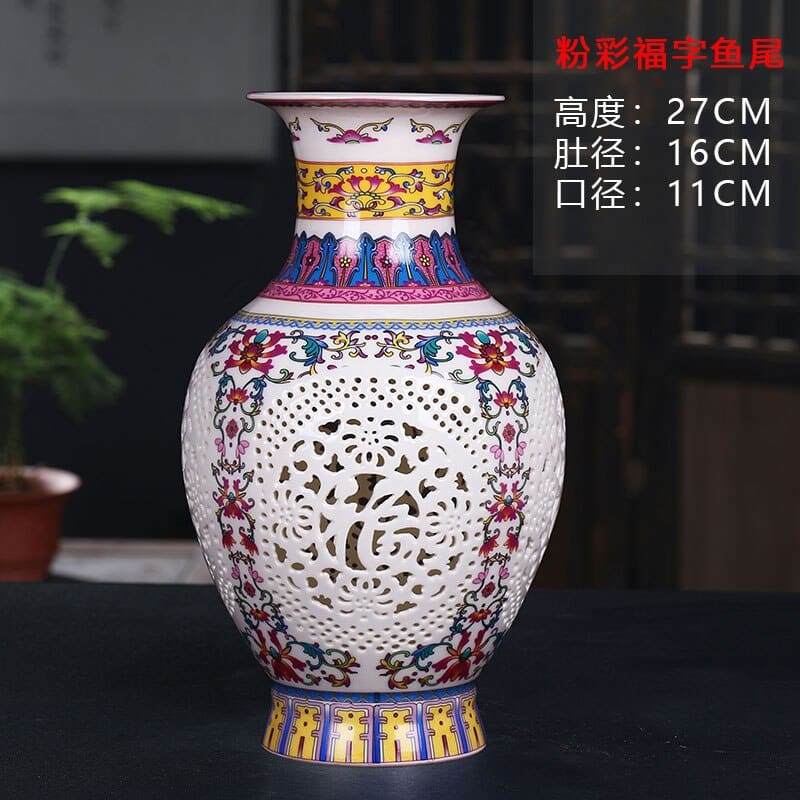 Vase japonais creux en porcelaine pour décoration intérieure_8