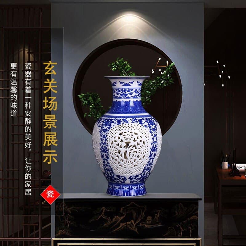 Vase japonais creux en porcelaine pour décoration intérieure_9